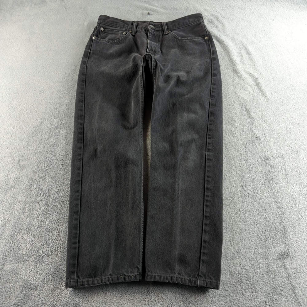 Levis Jeans 34x30 (Fits 32x29) Black Faded 505 Straight Wide Grunge Skater Y2K